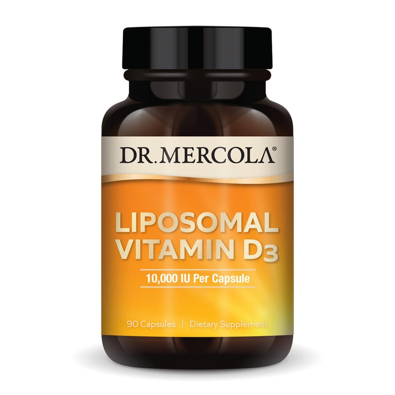 Dr. Mercola Liposomal Vitamin D3 - Supports Heart, Bone & Immune Health - 10,000 IU Per Serving - Non-GMO, Soy Free & Gluten Free - 90 Capsules (90 Servings) - Image 1